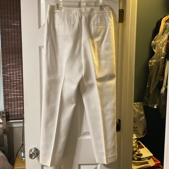 J Crew Kate ankle length linen blend white pants. - Picture 2 of 2
